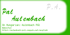 pal aulenbach business card